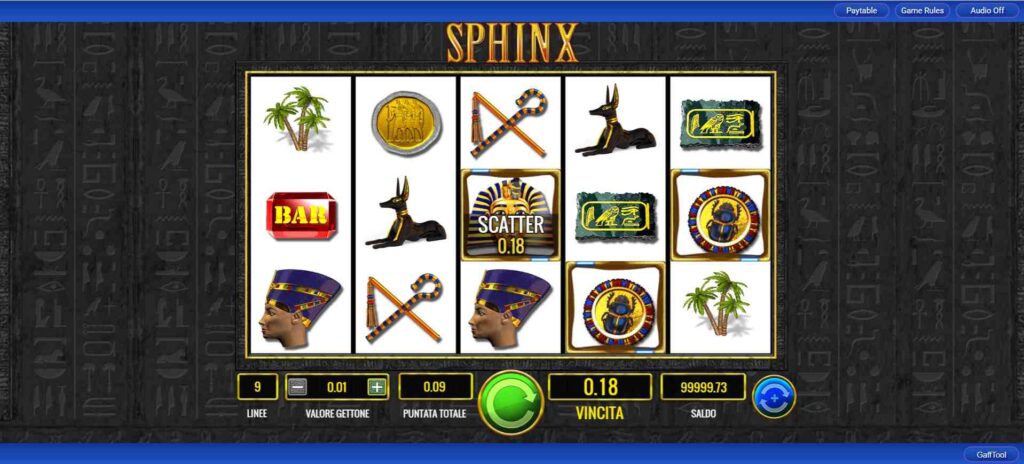 sphinx slot win